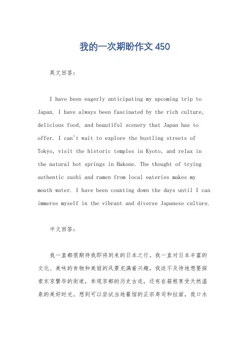 我的一次期盼作文450