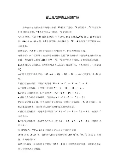 富士达电梯安全回路详解