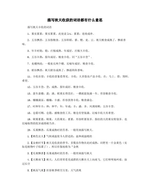描写秋天收获的词语都有什么意思