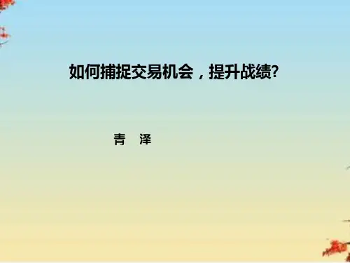 如何捕捉交易机会从而提升战绩(ppt 49页)