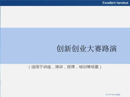 《创新创业大赛路演》PPT课件模板