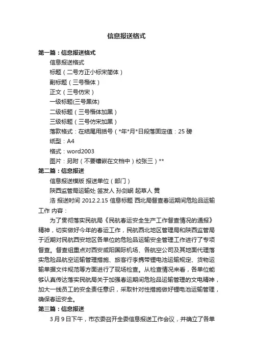 信息报送格式