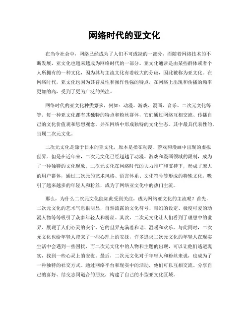 网络时代的亚文化