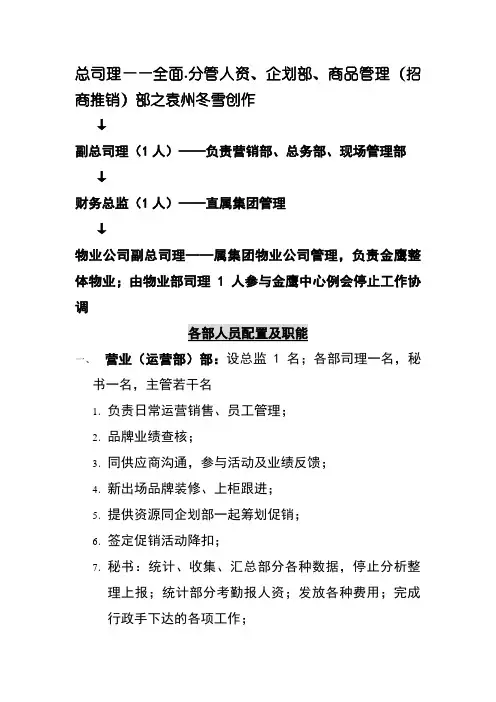 大型商场组织架构图(参考)