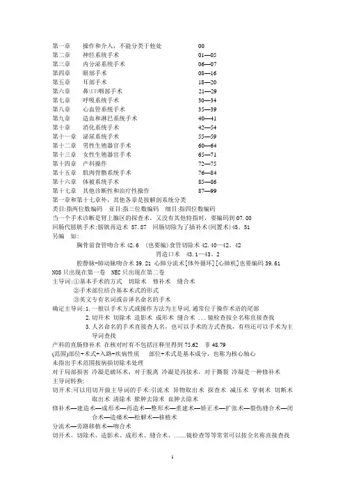 手术分类