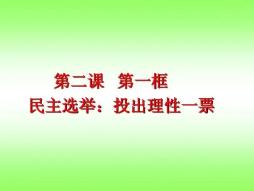 民主选举：投出理性的一票PPT课件