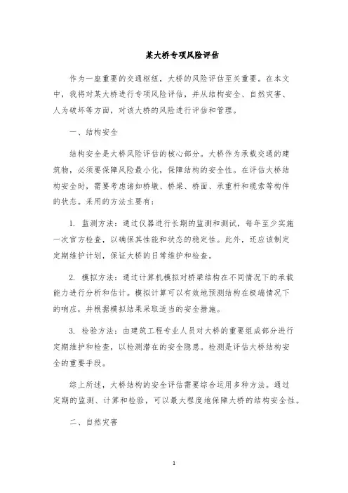 某大桥专项风险评估