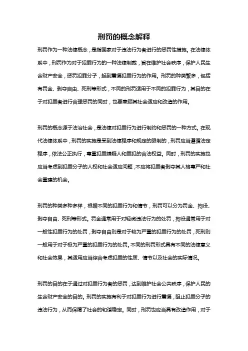 刑罚的概念解释