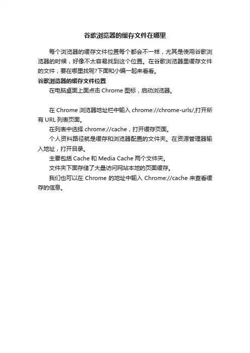 谷歌浏览器的缓存文件在哪里