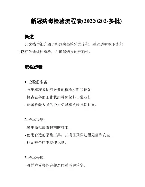 新冠病毒检验流程表(20220202-多批)