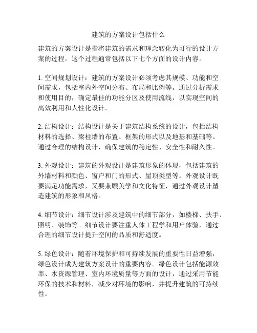 建筑的方案设计包括什么