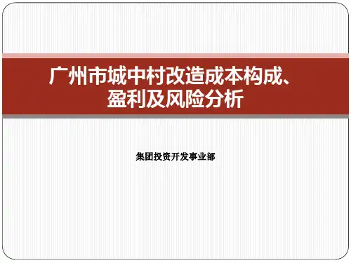 广州市城中村改造成本构成、盈利及风险分析 精品PPT