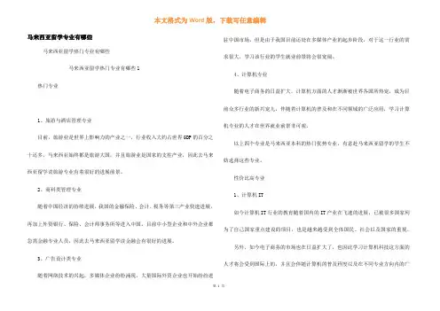马来西亚留学专业有哪些