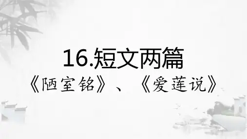 16.《短文两篇》陋室铭、爱莲说