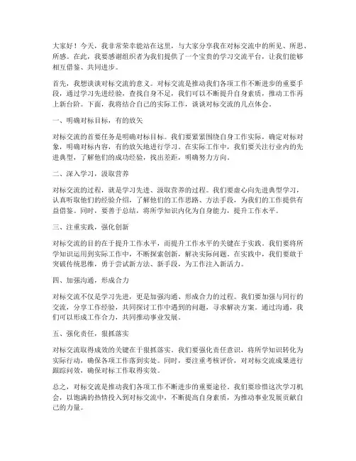 积极对标交流发言稿范文