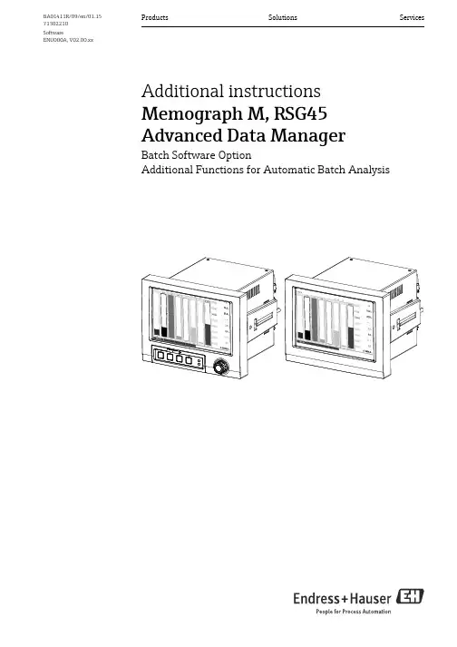 Memograph M高级数据管理器批次分析软件用户手册说明书