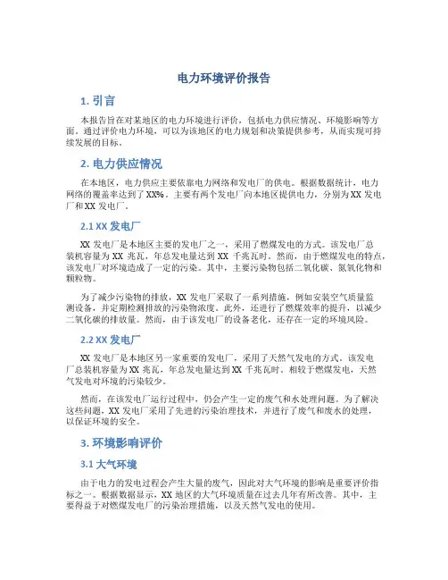 电力环境评价报告