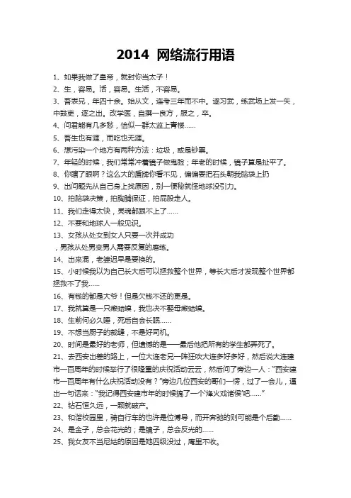 2014  网络流行用语