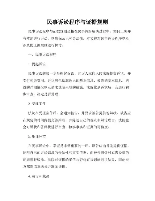 民事诉讼程序与证据规则