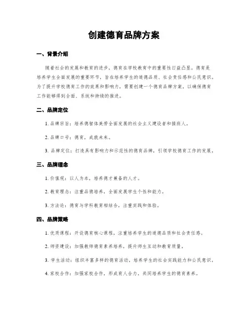 创建德育品牌方案