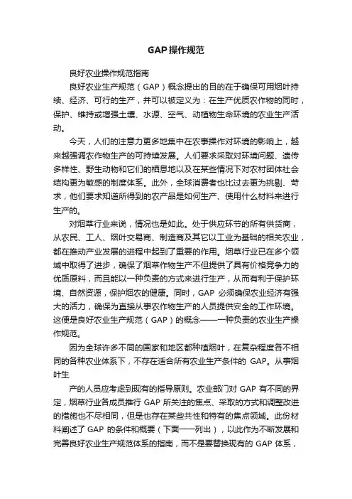 GAP操作规范