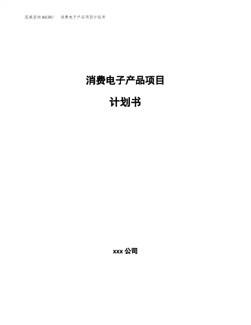 消费电子产品项目计划书