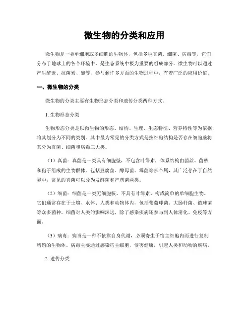 微生物的分类和应用