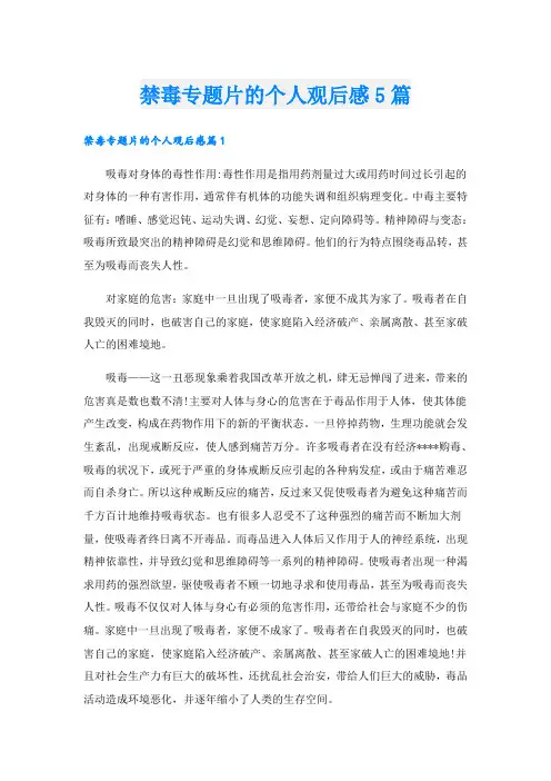 禁毒专题片的个人观后感5篇