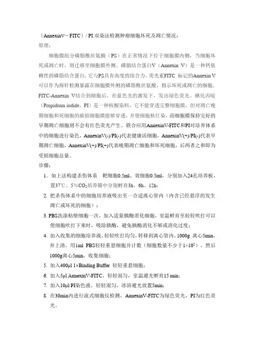 (AnnexinV-FITC) PI双染法检测肿瘤细胞坏死及凋亡情况