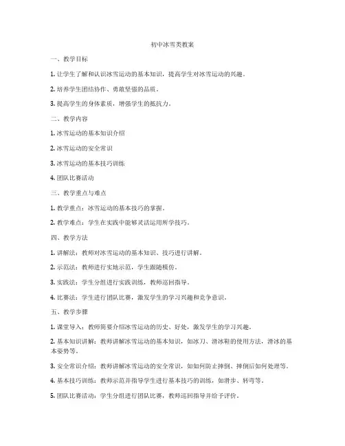 初中冰雪类教案