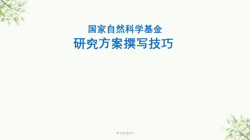 国家自然科学基金研究方案撰写技巧课件