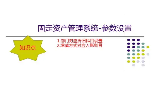 会计信息化 固定资产管理 11 固定资产管理参数设置