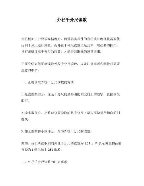 外径千分尺读数