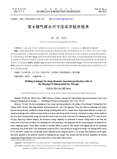 双6_储气库大尺寸注采井钻井技术