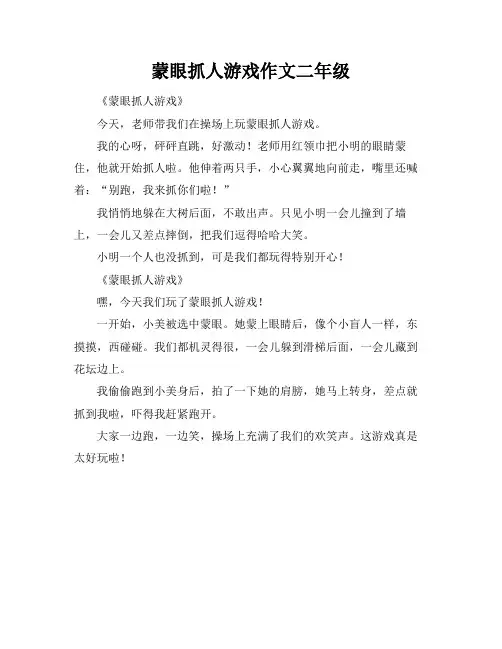 蒙眼抓人游戏作文二年级
