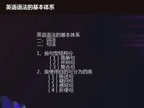 英语语法基本框架