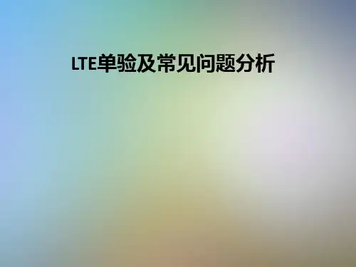 LTE单验及常见问题分析