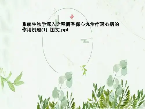 系统生物学深入诠释麝香保心丸治疗冠心病的作用机理(1)_图文