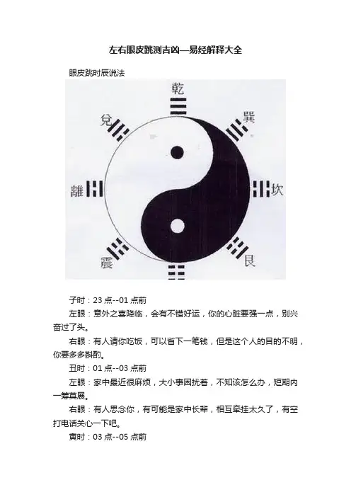 左右眼皮跳测吉凶—易经解释大全