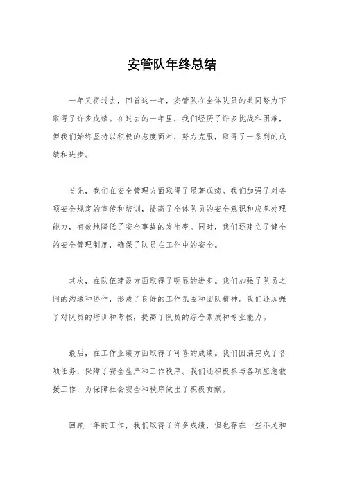 安管队年终总结