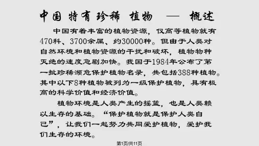 中国特有珍稀植物PPT课件
