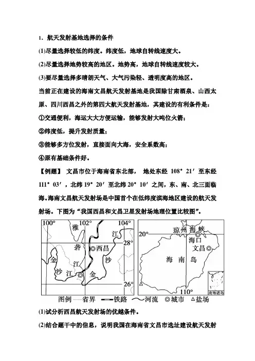 航天发射选址