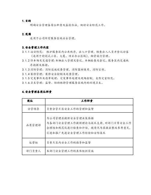 深圳万科物业公司作业指导文件(全套)安全管理工作程序