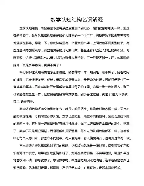 数学认知结构名词解释