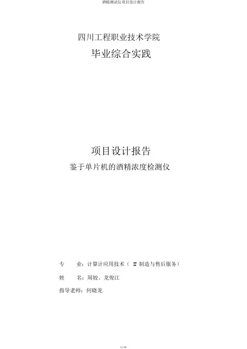 酒精测试仪项目设计报告