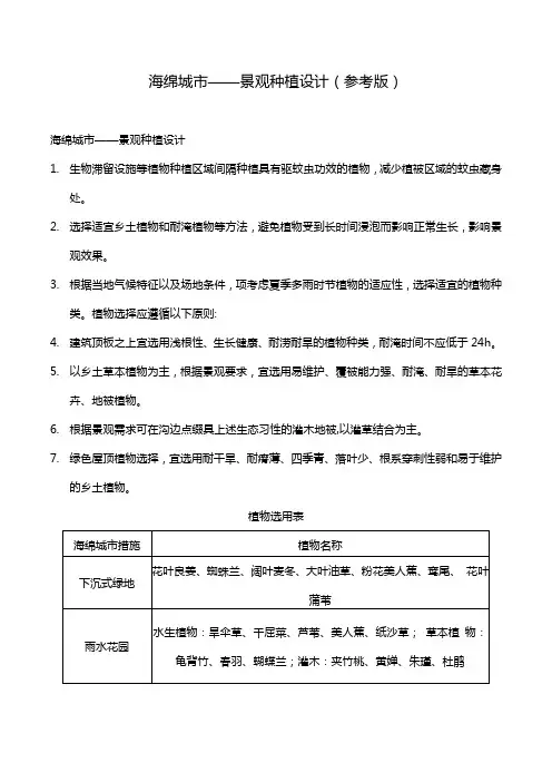 海绵城市——景观种植设计(参考版)