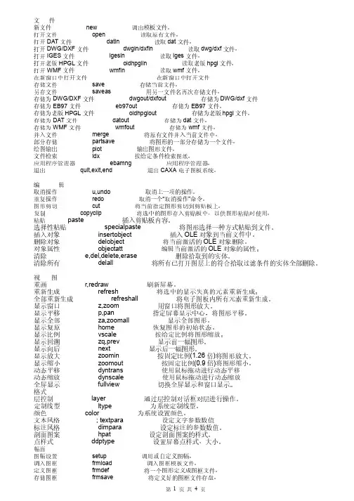 CAXA命令大全