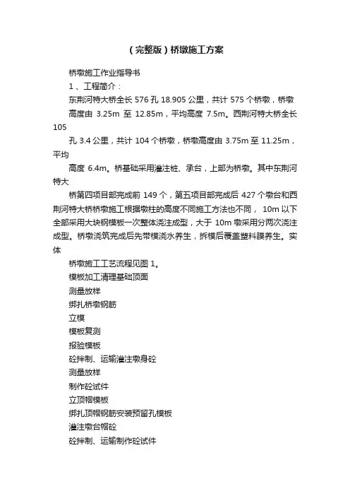 （完整版）桥墩施工方案