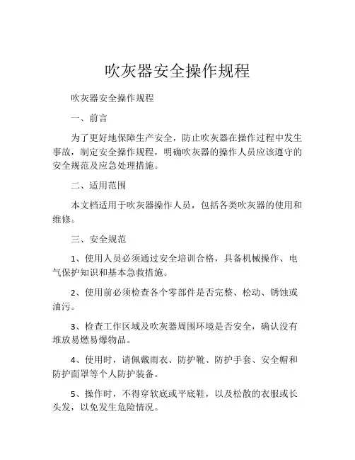 吹灰器安全操作规程