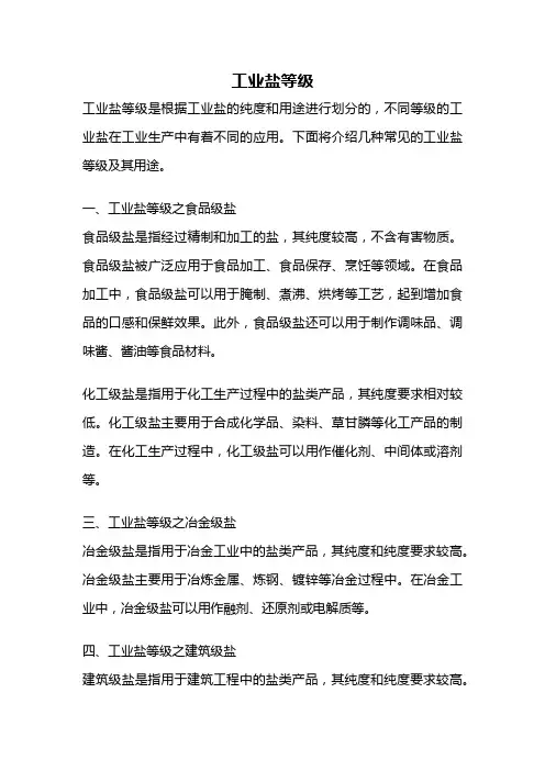 工业盐等级